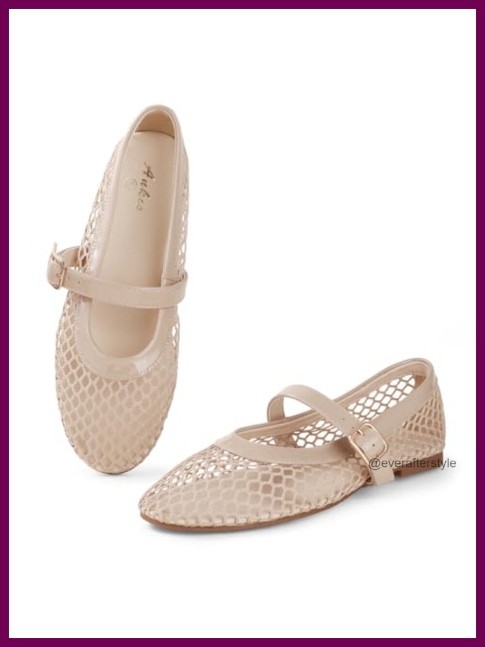 Mesh Ballet Flats Mary Jane Buckle Strap Round Toe Women's Comfort Summer Shoes